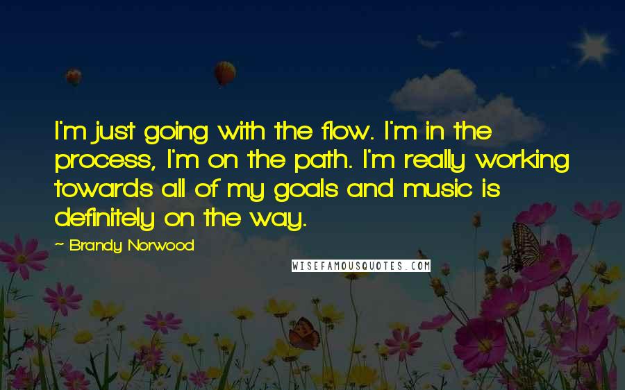 Brandy Norwood Quotes: I'm just going with the flow. I'm in the process, I'm on the path. I'm really working towards all of my goals and music is definitely on the way.
