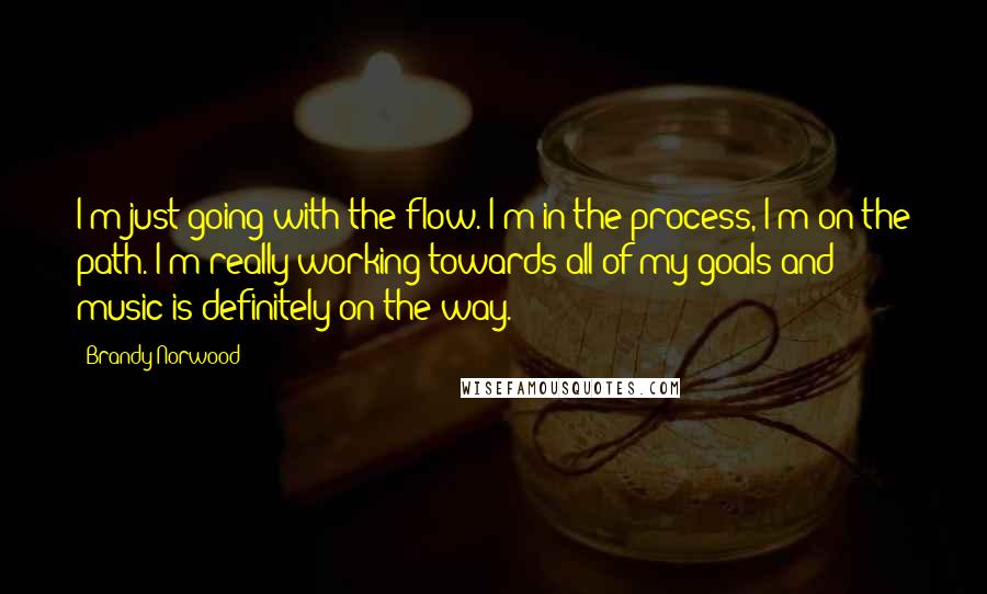 Brandy Norwood Quotes: I'm just going with the flow. I'm in the process, I'm on the path. I'm really working towards all of my goals and music is definitely on the way.