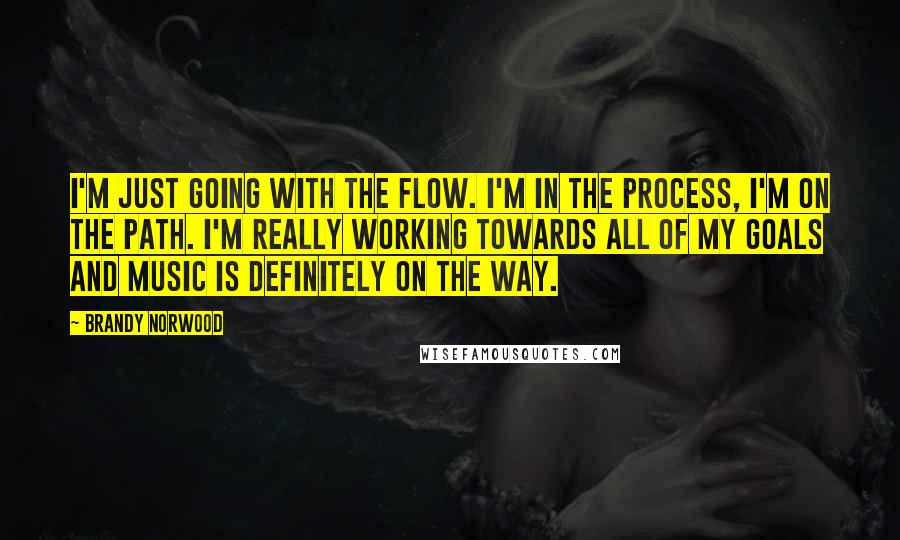 Brandy Norwood Quotes: I'm just going with the flow. I'm in the process, I'm on the path. I'm really working towards all of my goals and music is definitely on the way.