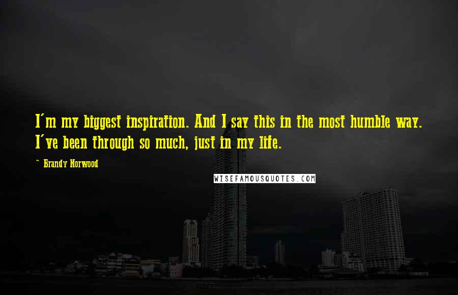 Brandy Norwood Quotes: I'm my biggest inspiration. And I say this in the most humble way. I've been through so much, just in my life.