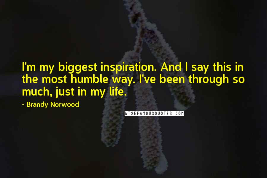 Brandy Norwood Quotes: I'm my biggest inspiration. And I say this in the most humble way. I've been through so much, just in my life.