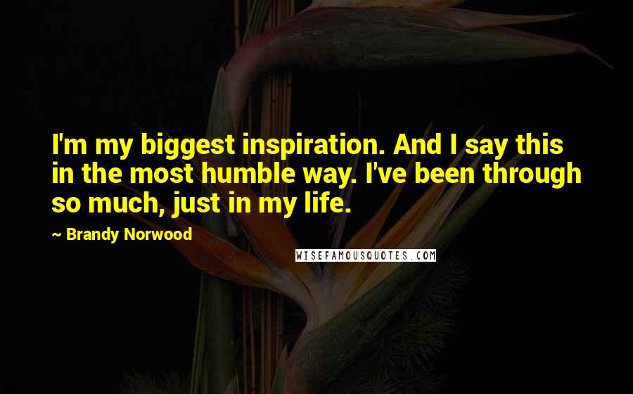 Brandy Norwood Quotes: I'm my biggest inspiration. And I say this in the most humble way. I've been through so much, just in my life.