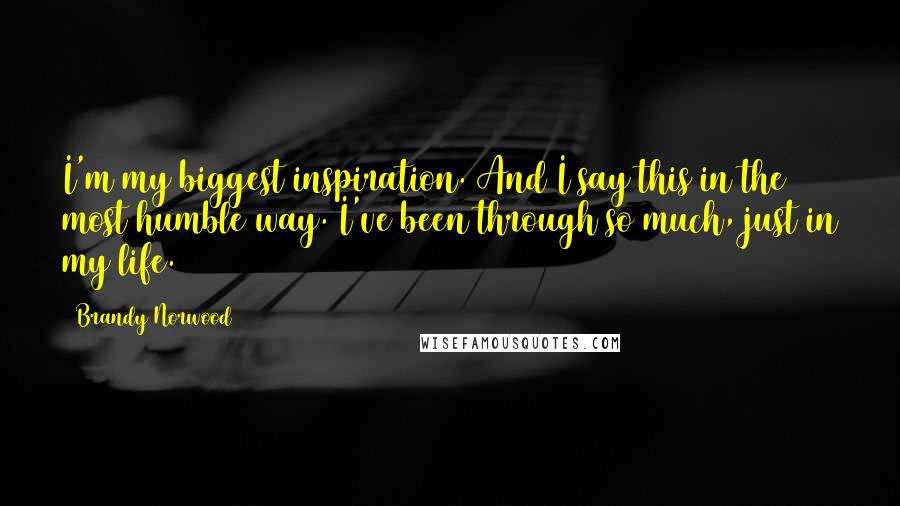 Brandy Norwood Quotes: I'm my biggest inspiration. And I say this in the most humble way. I've been through so much, just in my life.