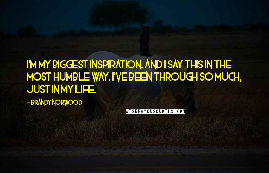 Brandy Norwood Quotes: I'm my biggest inspiration. And I say this in the most humble way. I've been through so much, just in my life.