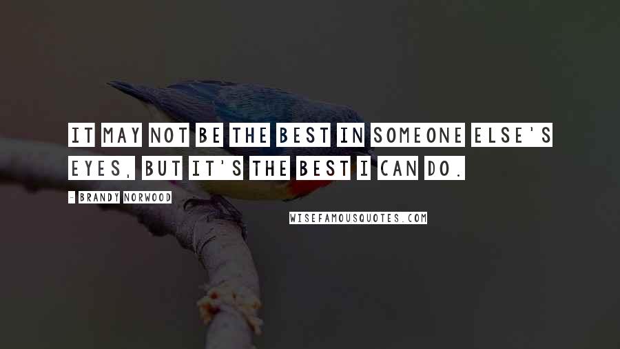 Brandy Norwood Quotes: It may not be the best in someone else's eyes, but it's the best I can do.