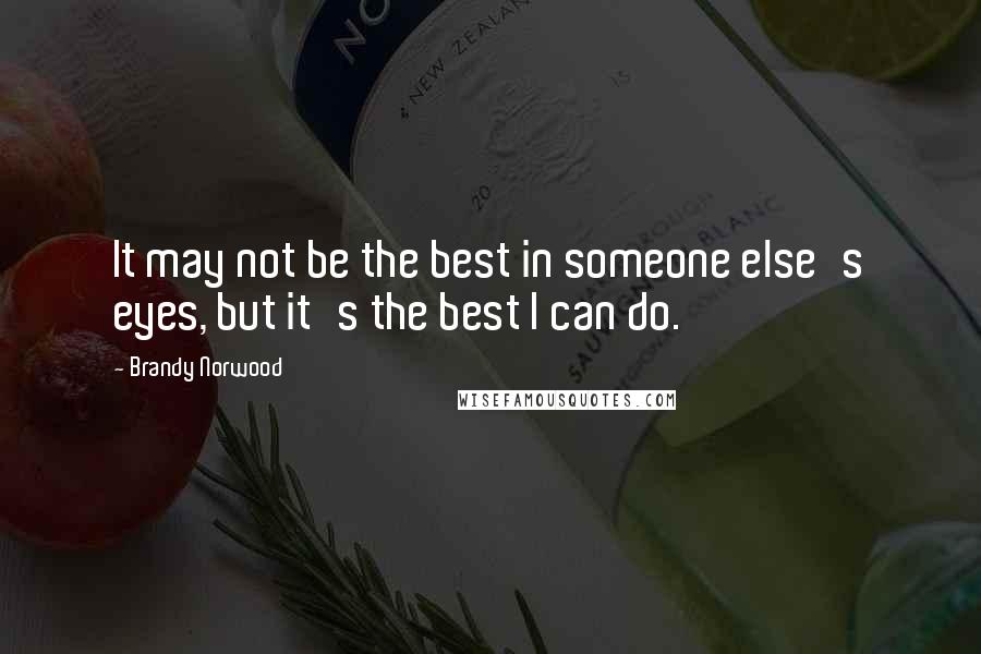 Brandy Norwood Quotes: It may not be the best in someone else's eyes, but it's the best I can do.