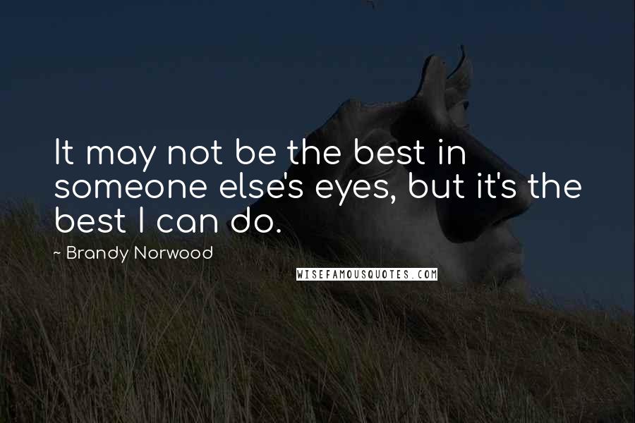 Brandy Norwood Quotes: It may not be the best in someone else's eyes, but it's the best I can do.