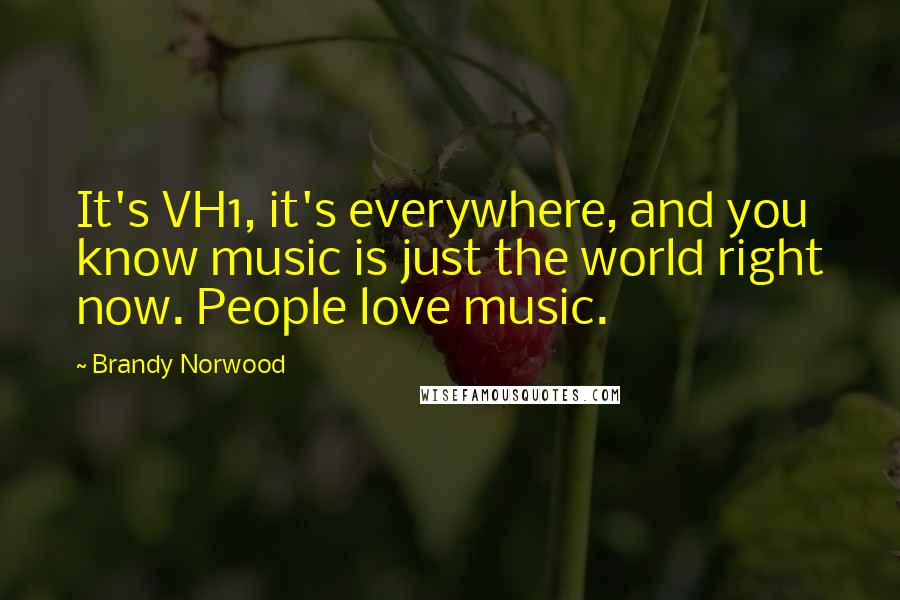 Brandy Norwood Quotes: It's VH1, it's everywhere, and you know music is just the world right now. People love music.