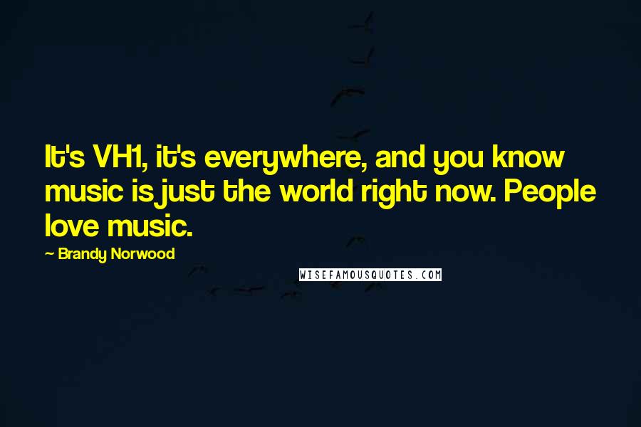 Brandy Norwood Quotes: It's VH1, it's everywhere, and you know music is just the world right now. People love music.