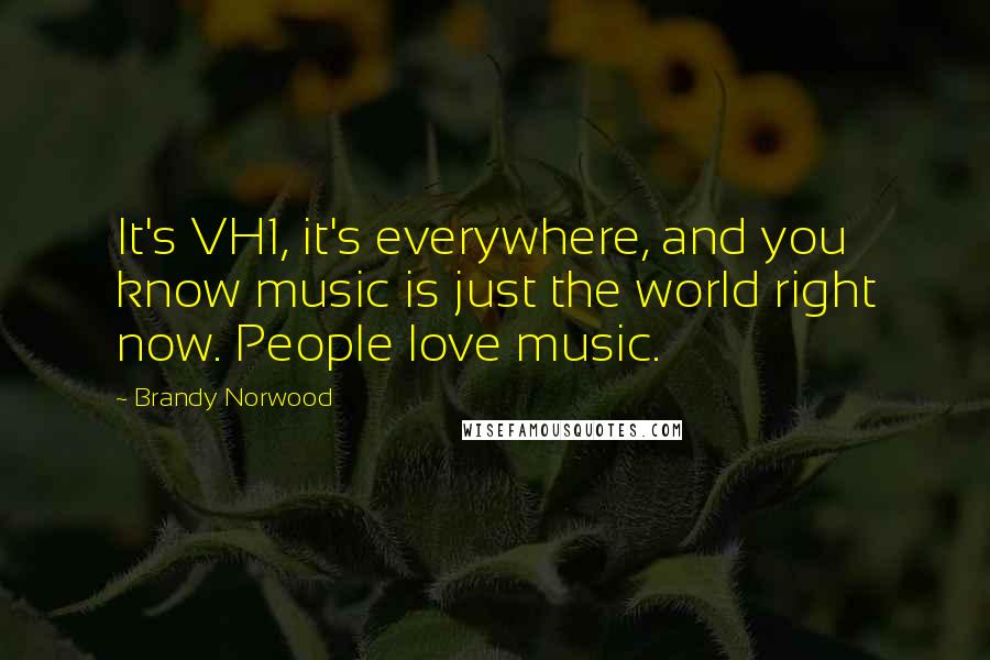 Brandy Norwood Quotes: It's VH1, it's everywhere, and you know music is just the world right now. People love music.