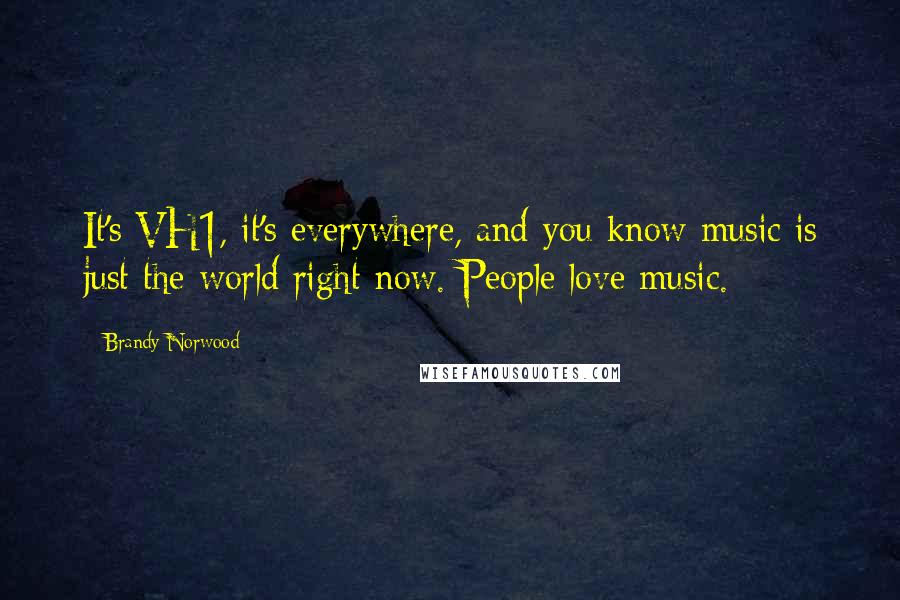 Brandy Norwood Quotes: It's VH1, it's everywhere, and you know music is just the world right now. People love music.