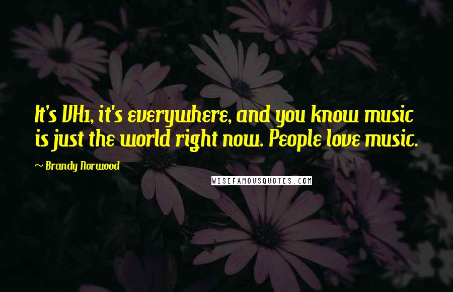 Brandy Norwood Quotes: It's VH1, it's everywhere, and you know music is just the world right now. People love music.