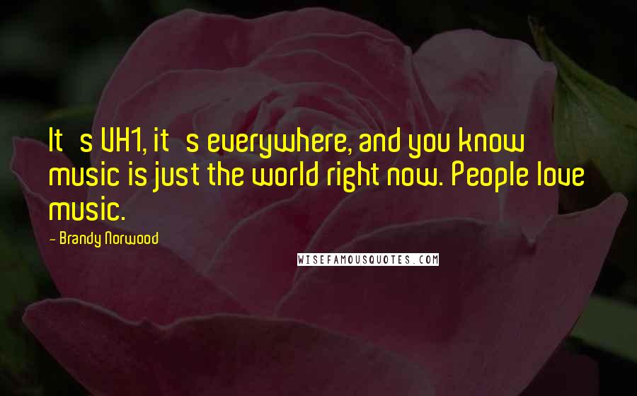 Brandy Norwood Quotes: It's VH1, it's everywhere, and you know music is just the world right now. People love music.