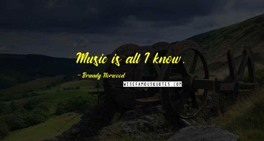 Brandy Norwood Quotes: Music is all I know.