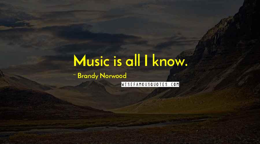 Brandy Norwood Quotes: Music is all I know.