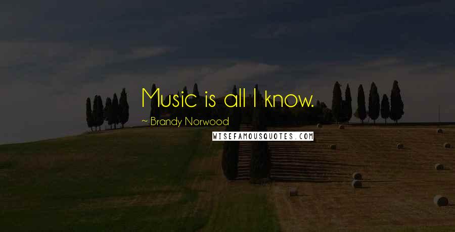 Brandy Norwood Quotes: Music is all I know.