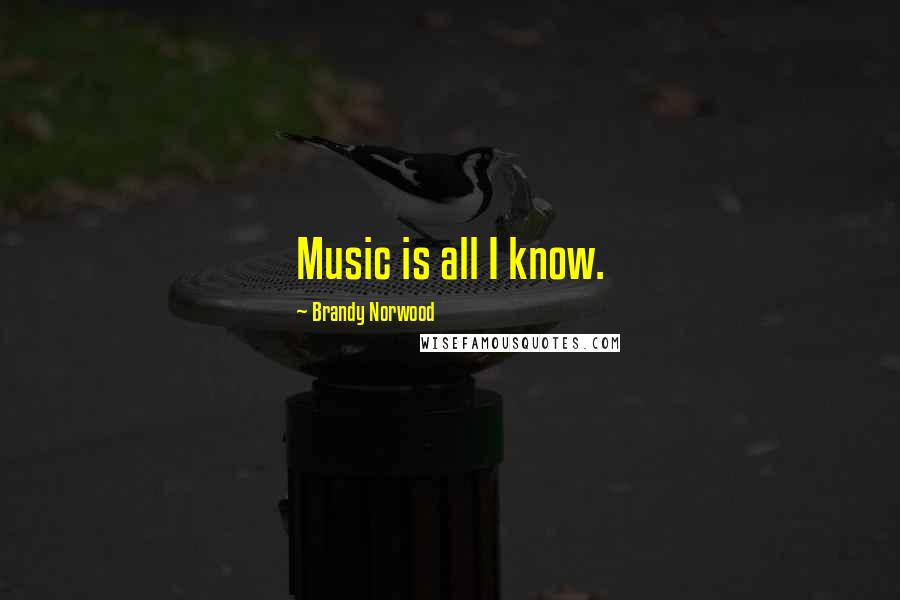 Brandy Norwood Quotes: Music is all I know.