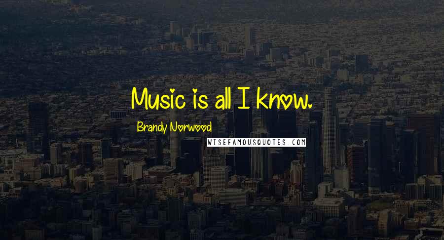 Brandy Norwood Quotes: Music is all I know.