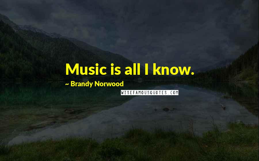 Brandy Norwood Quotes: Music is all I know.