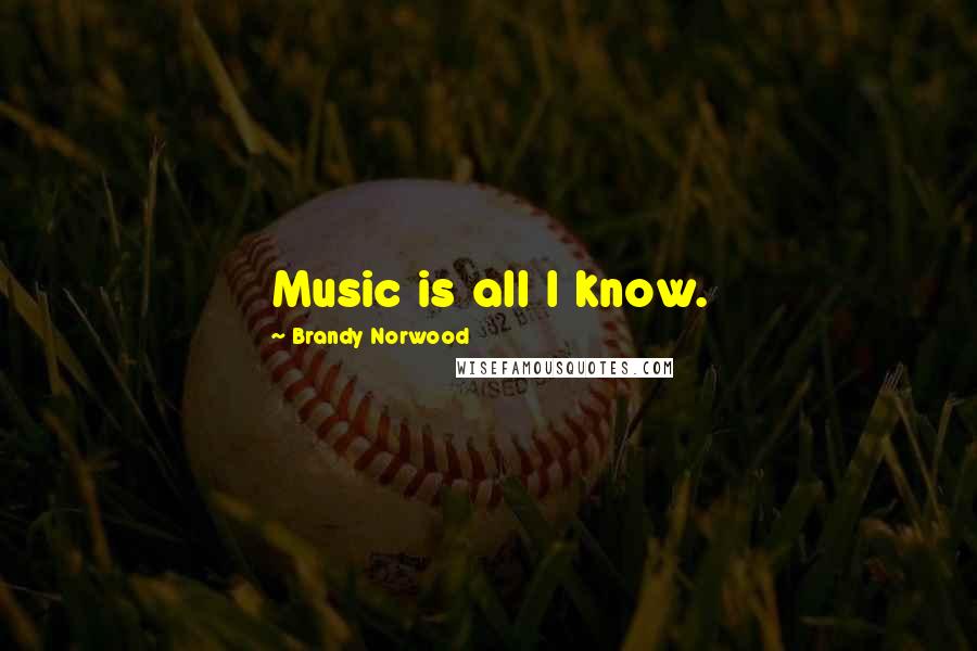 Brandy Norwood Quotes: Music is all I know.