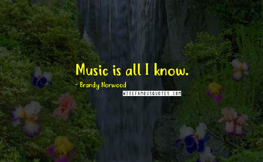 Brandy Norwood Quotes: Music is all I know.