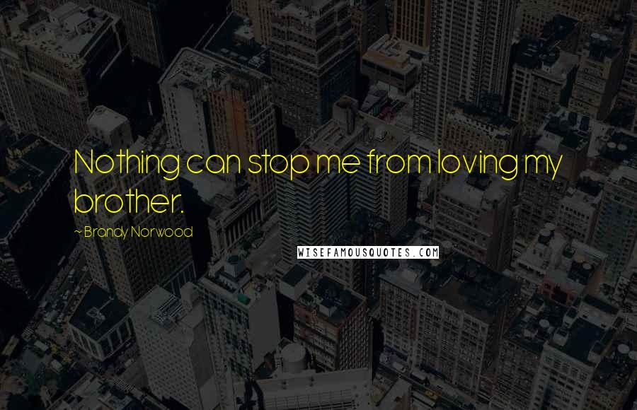 Brandy Norwood Quotes: Nothing can stop me from loving my brother.