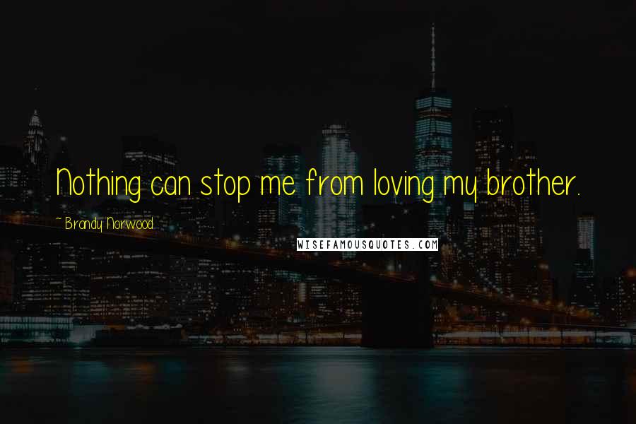 Brandy Norwood Quotes: Nothing can stop me from loving my brother.