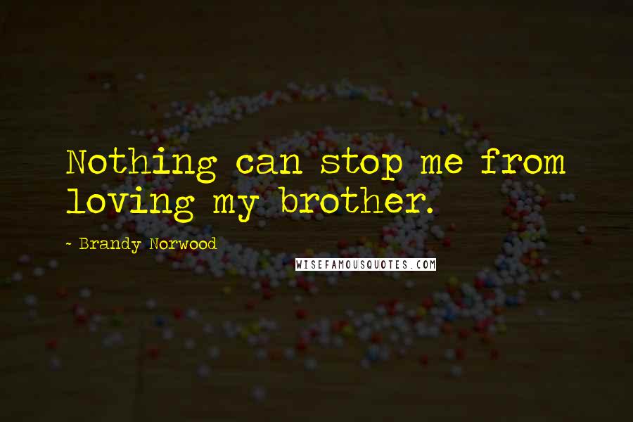 Brandy Norwood Quotes: Nothing can stop me from loving my brother.