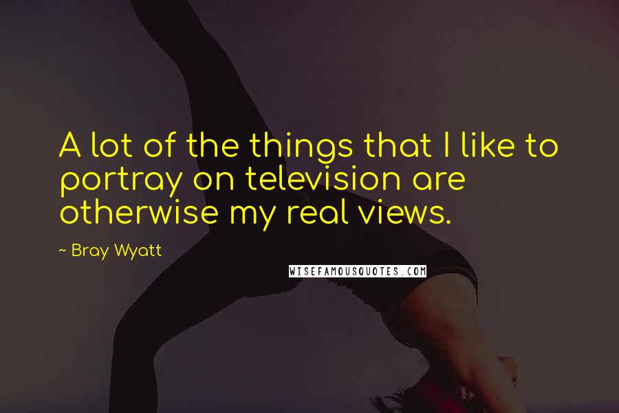 Bray Wyatt Quotes: A lot of the things that I like to portray on television are otherwise my real views.