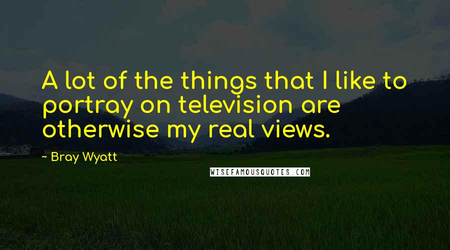 Bray Wyatt Quotes: A lot of the things that I like to portray on television are otherwise my real views.