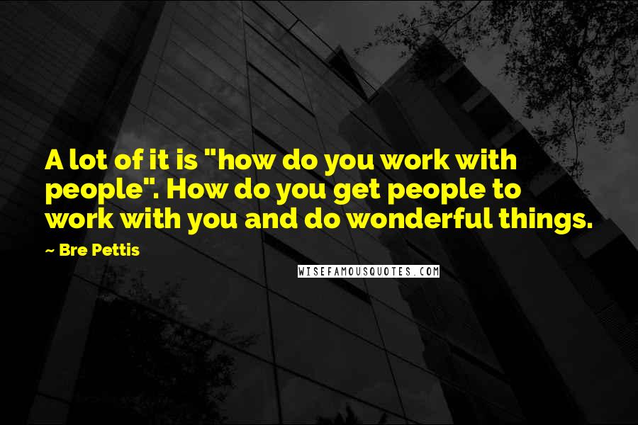 Bre Pettis Quotes: A lot of it is "how do you work with people". How do you get people to work with you and do wonderful things.