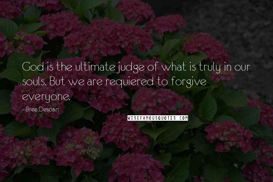 Bree Despain Quotes: God is the ultimate judge of what is truly in our souls. But we are requiered to forgive everyone.