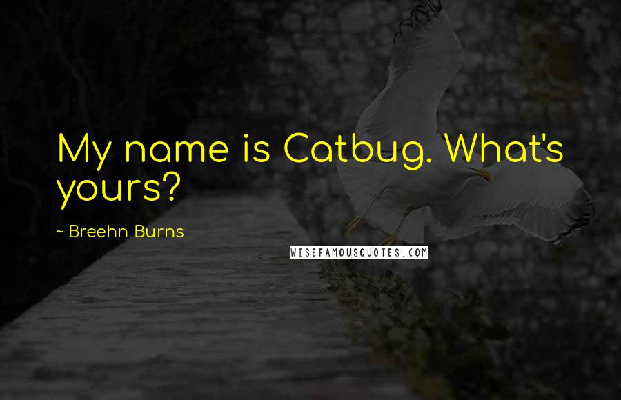 Breehn Burns Quotes: My name is Catbug. What's yours?