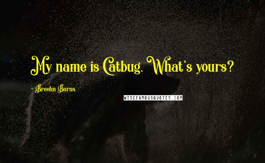 Breehn Burns Quotes: My name is Catbug. What's yours?