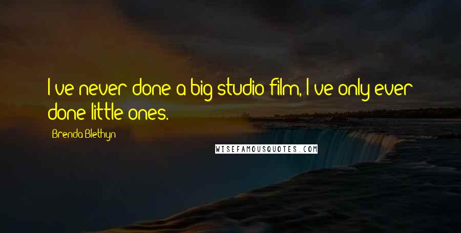 Brenda Blethyn Quotes: I've never done a big studio film, I've only ever done little ones.