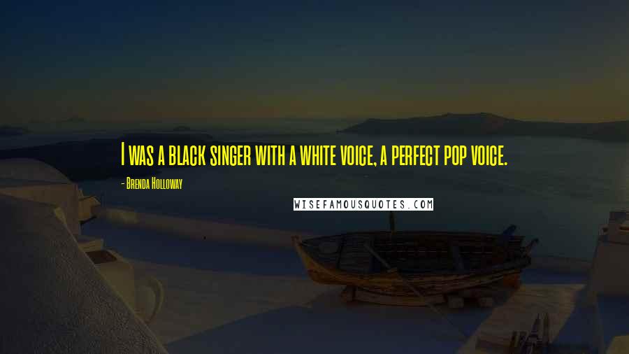 Brenda Holloway Quotes: I was a black singer with a white voice, a perfect pop voice.