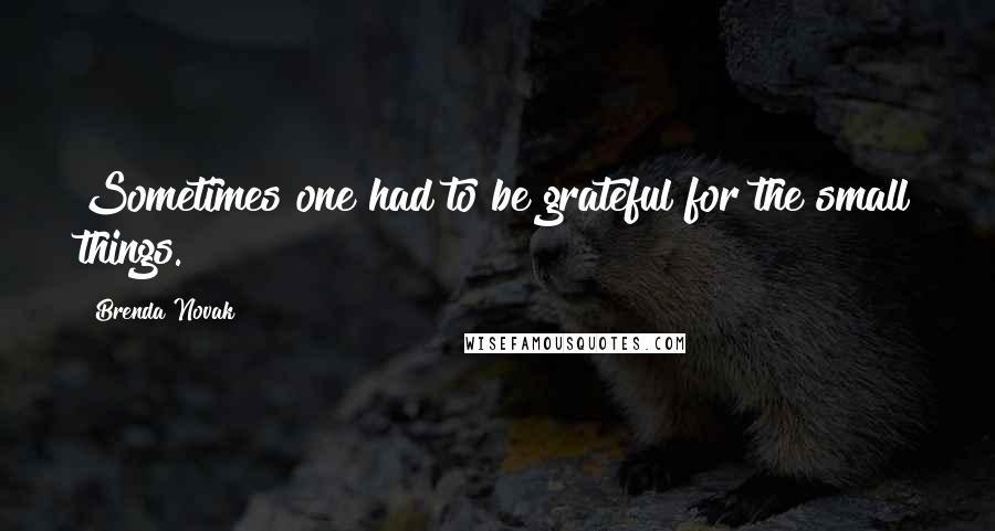 Brenda Novak Quotes: Sometimes one had to be grateful for the small things.