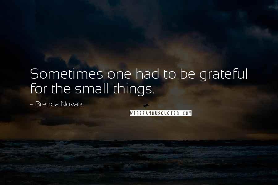 Brenda Novak Quotes: Sometimes one had to be grateful for the small things.