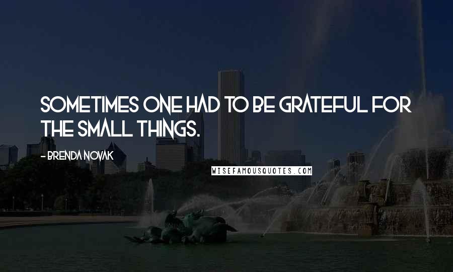 Brenda Novak Quotes: Sometimes one had to be grateful for the small things.
