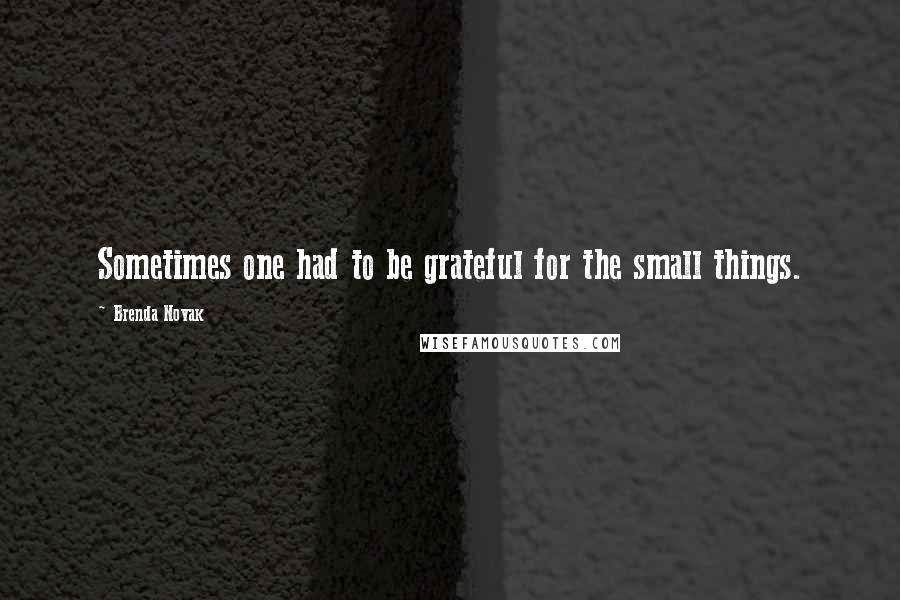 Brenda Novak Quotes: Sometimes one had to be grateful for the small things.