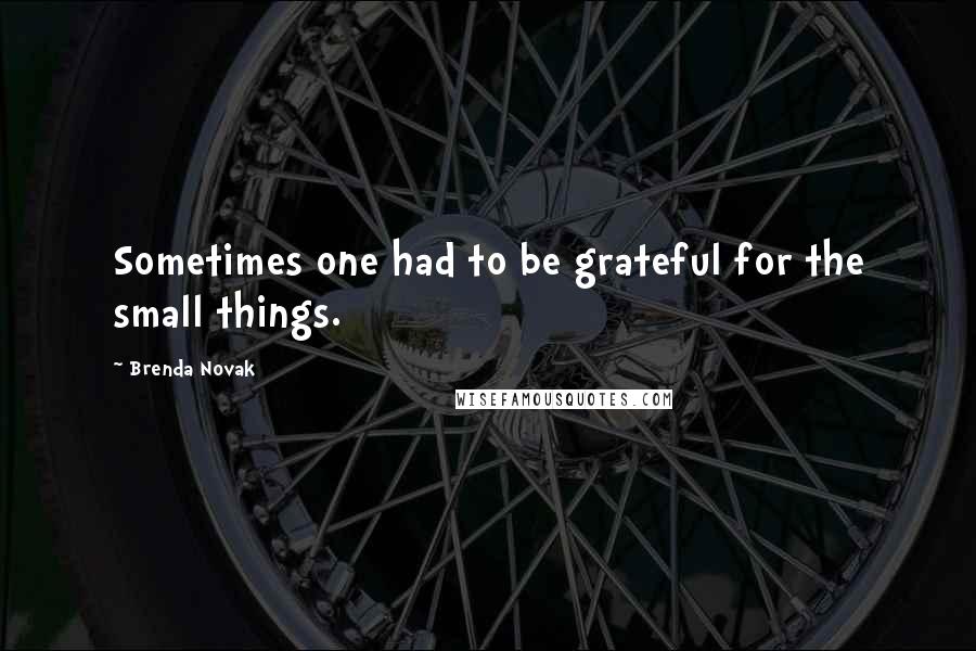 Brenda Novak Quotes: Sometimes one had to be grateful for the small things.