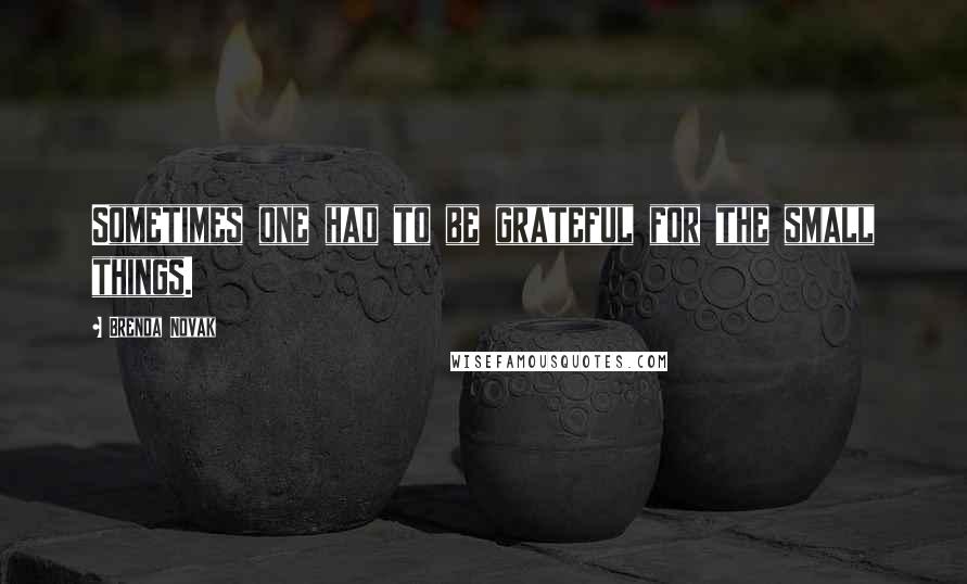 Brenda Novak Quotes: Sometimes one had to be grateful for the small things.