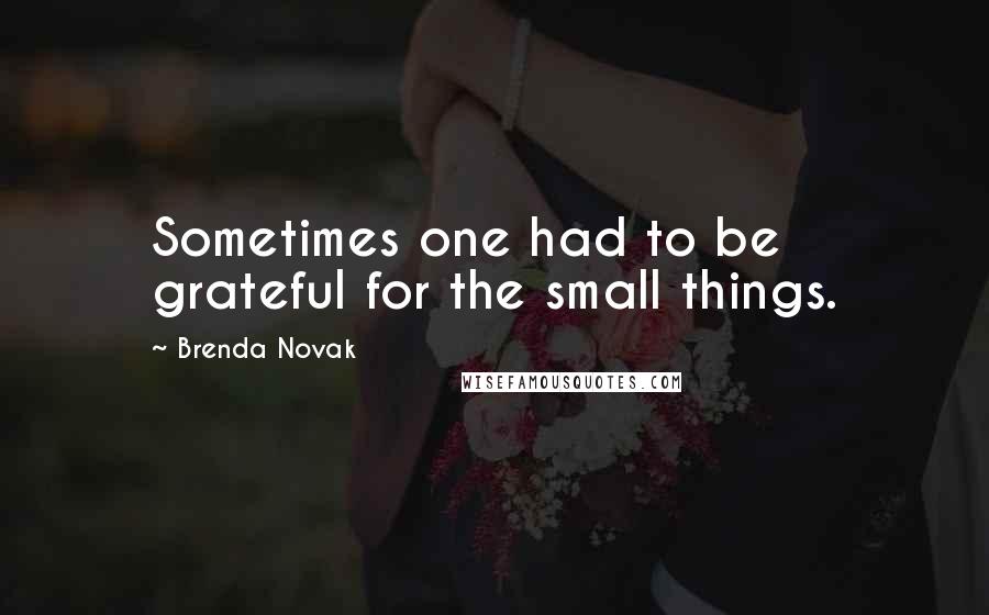 Brenda Novak Quotes: Sometimes one had to be grateful for the small things.