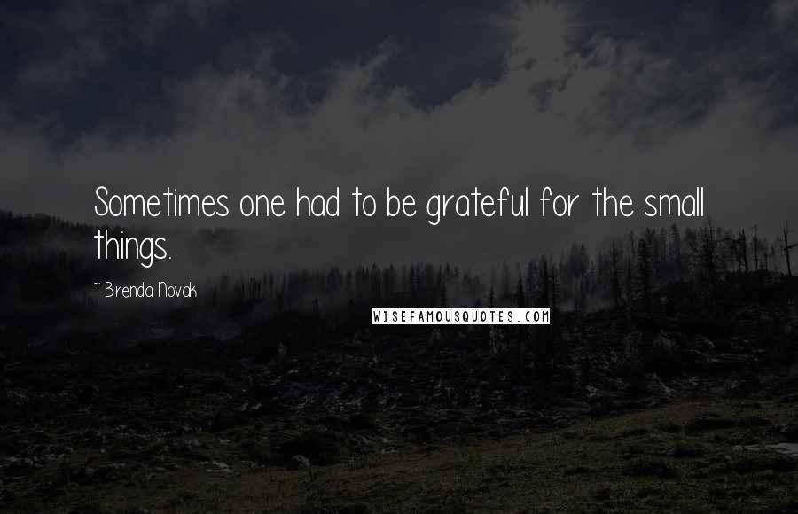 Brenda Novak Quotes: Sometimes one had to be grateful for the small things.
