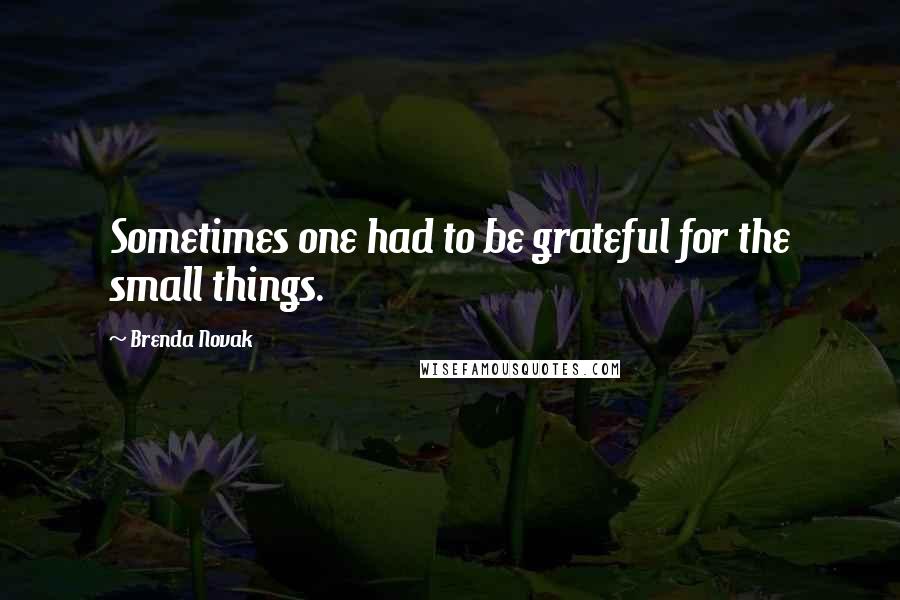 Brenda Novak Quotes: Sometimes one had to be grateful for the small things.