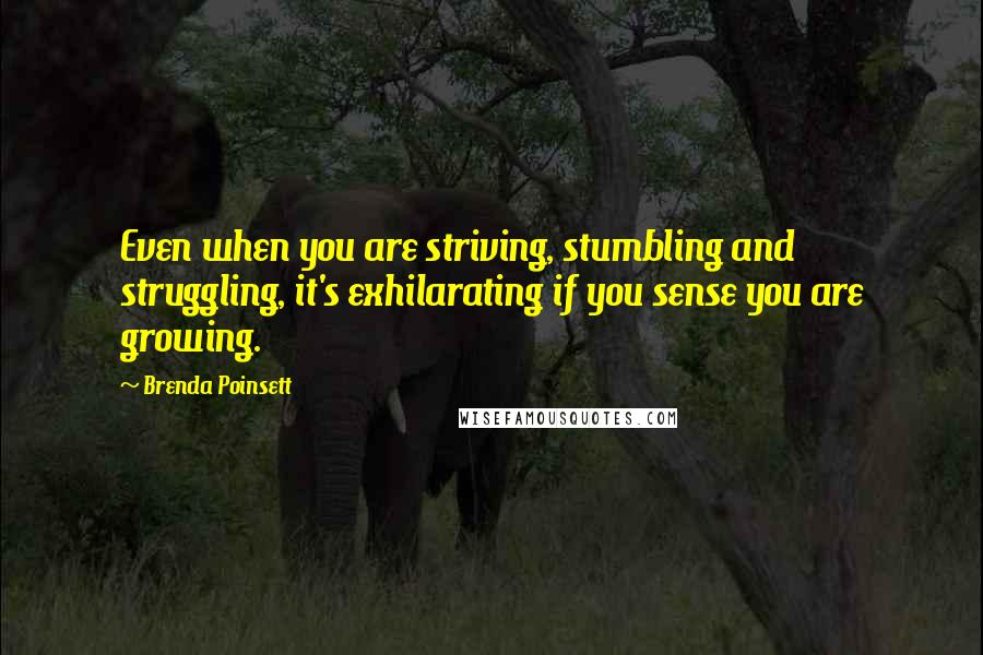 Brenda Poinsett Quotes: Even when you are striving, stumbling and struggling, it's exhilarating if you sense you are growing.