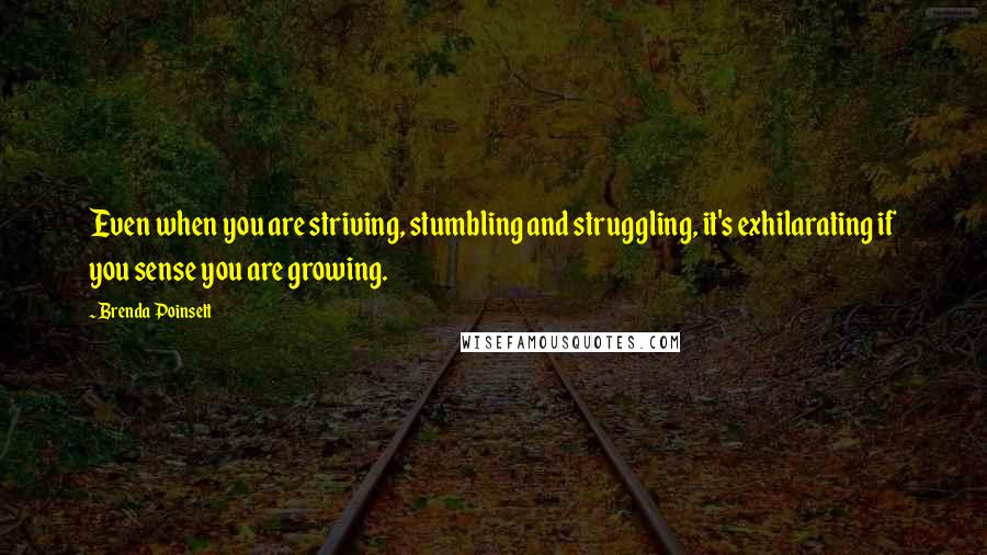 Brenda Poinsett Quotes: Even when you are striving, stumbling and struggling, it's exhilarating if you sense you are growing.