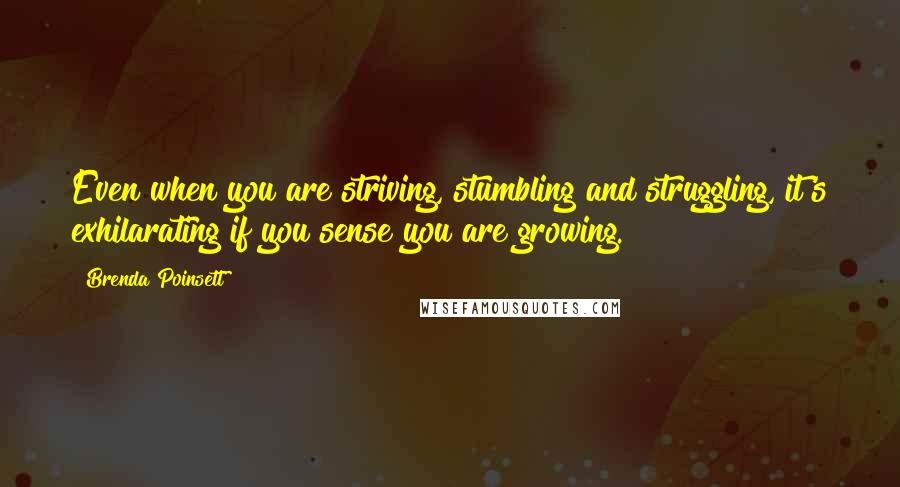 Brenda Poinsett Quotes: Even when you are striving, stumbling and struggling, it's exhilarating if you sense you are growing.