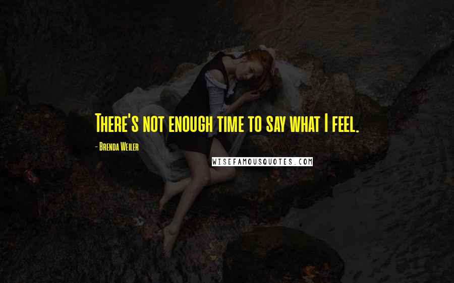 Brenda Weiler Quotes: There's not enough time to say what I feel.