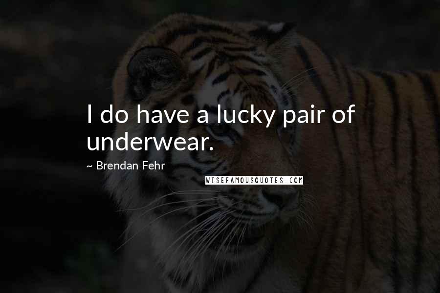 Brendan Fehr Quotes: I do have a lucky pair of underwear.